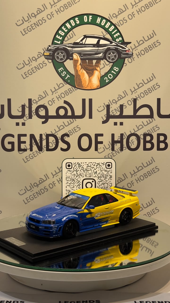 One Model  Nissan Skyline GTR (R34) Spoon Sports livery 1:18